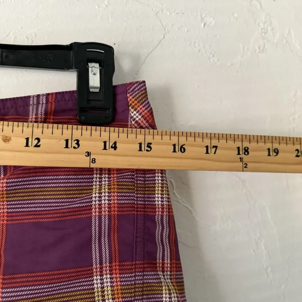 Patagonia Board Shorts Womens 4 Purple Plaid Swim Trunks Nylon Quick Dry Surf - Picture 4 of 7